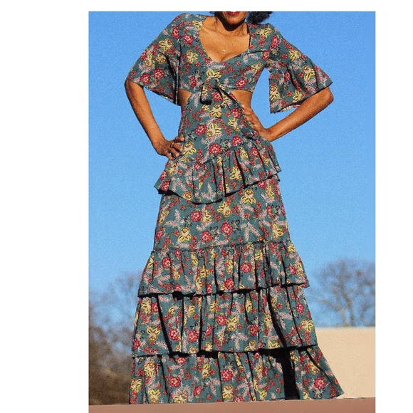 Floral Green Dress - Picture 2 of 4